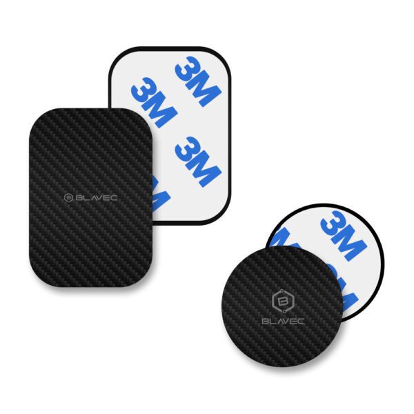 Blavec Metal plate for magnetic holder BM-01 set of 2 pieces round (40mm) and rectangle (40x58mm) carbon