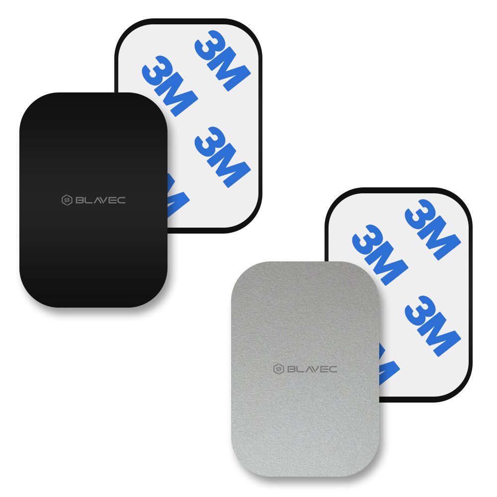 Blavec Metal plate for magnetic holder BM-02 set of 2 pieces rectangle (40x58mm) black and silver