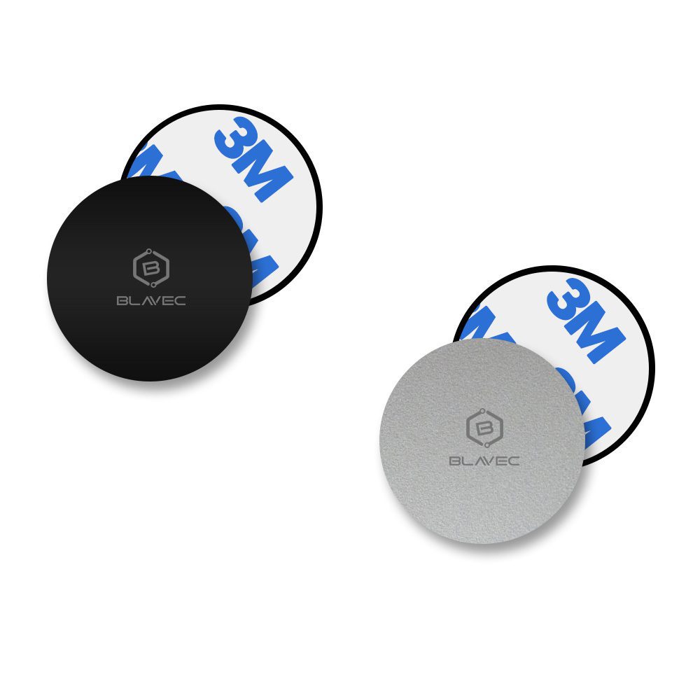 Blavec Metal plate for magnetic holder BM-03 set of 2 pieces round (40mm) black and silver