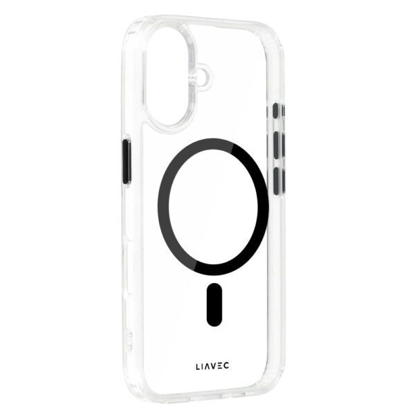 Liavec Glossy Magsafe Clear Case do Iphone 16 black