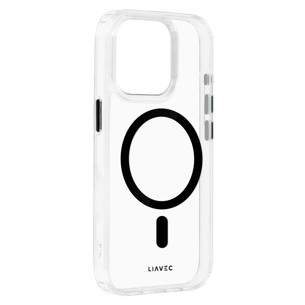 Liavec Glossy Magsafe Clear Case do Iphone 15 Pro black