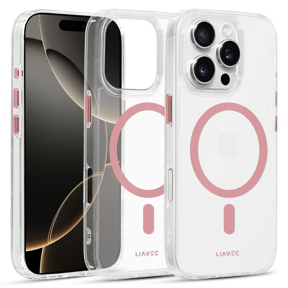 Liavec Glossy Magsafe Clear Case do Iphone 16 Pro różowy