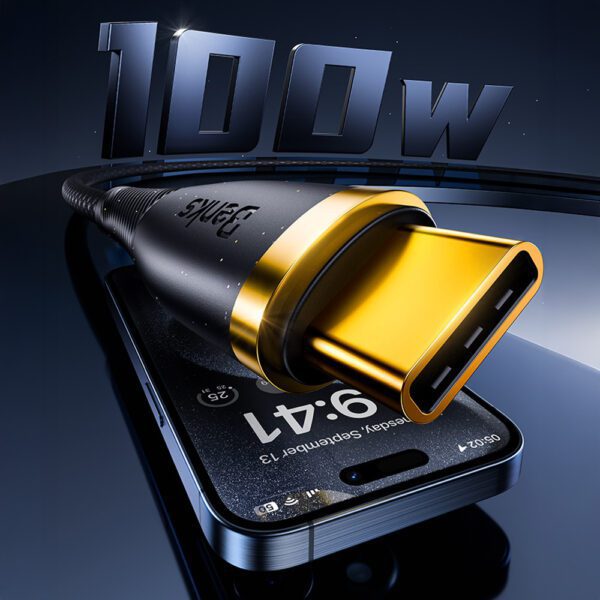 Benks Cable D47 braided - Type C to Type C - PD 100W 1 metre black