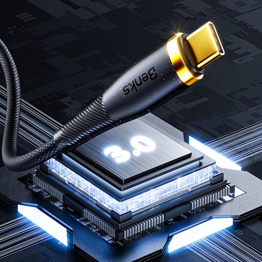 Benks Cable D47 braided - Type C to Lightning - PD 30W 1 metre white