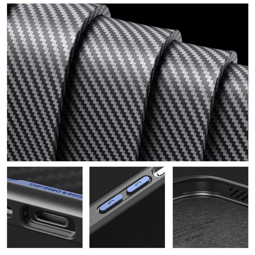 Rock Kevlar Series Aramid Fiber Case for Iphone 15 Pro Max black