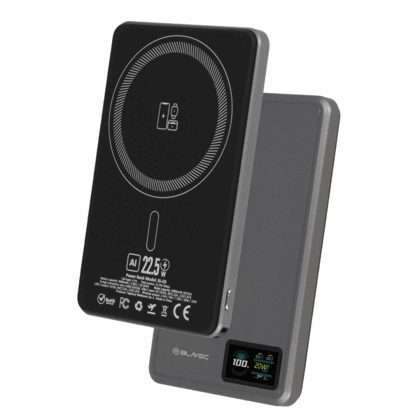 foto_add-323807 Blavec Power Bank 5000mAh BJ-03 Ultra Slim 7,8mm - Type C - 22,5W magnetic Magsafe 3 in 1 (PBBJ03-MC5G) grey