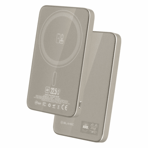 Blavec Power Bank 5000mAh BJ-04 Ultra Slim 7,8mm - Type C - 22,5W magnetic Magsafe 3 in 1 (PBBJ04-MC5GD) gold