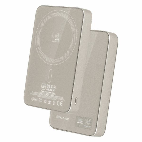 Blavec Power Bank 10000mAh BJ-04 Slim 13,5mm - Type C - 22,5W magnetic Magsafe 3 in 1 (PBBJ04-MC10GD) gold