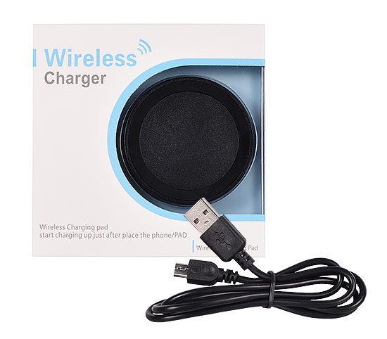 Wireless Induction Charger QI Universal - ROUND Type 01 BLACK (min. 2A)
