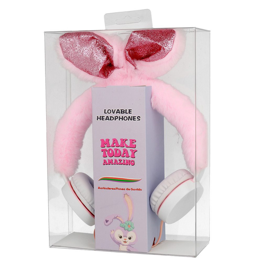 GJBY headphones - Plush RABBIT Pink