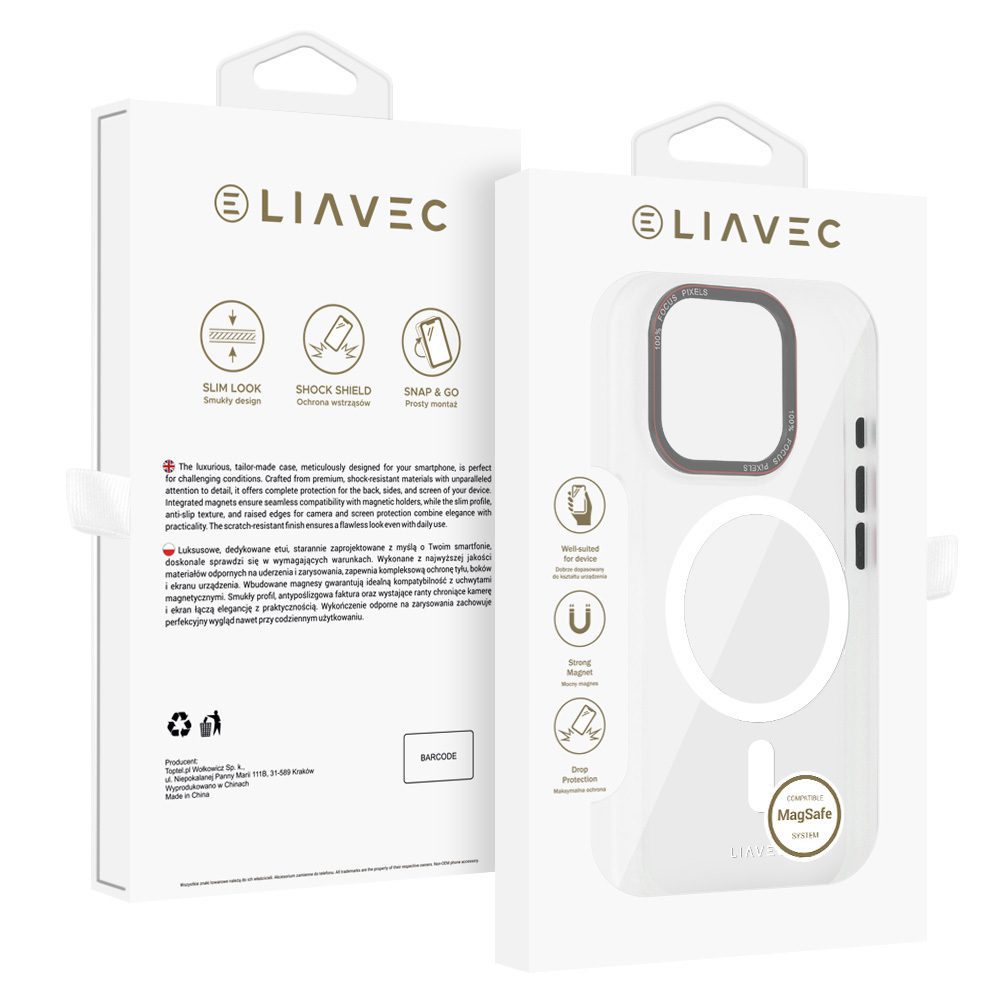 product-100293 Liavec Hybrid Magsafe Clear Case for Iphone 15 Pro