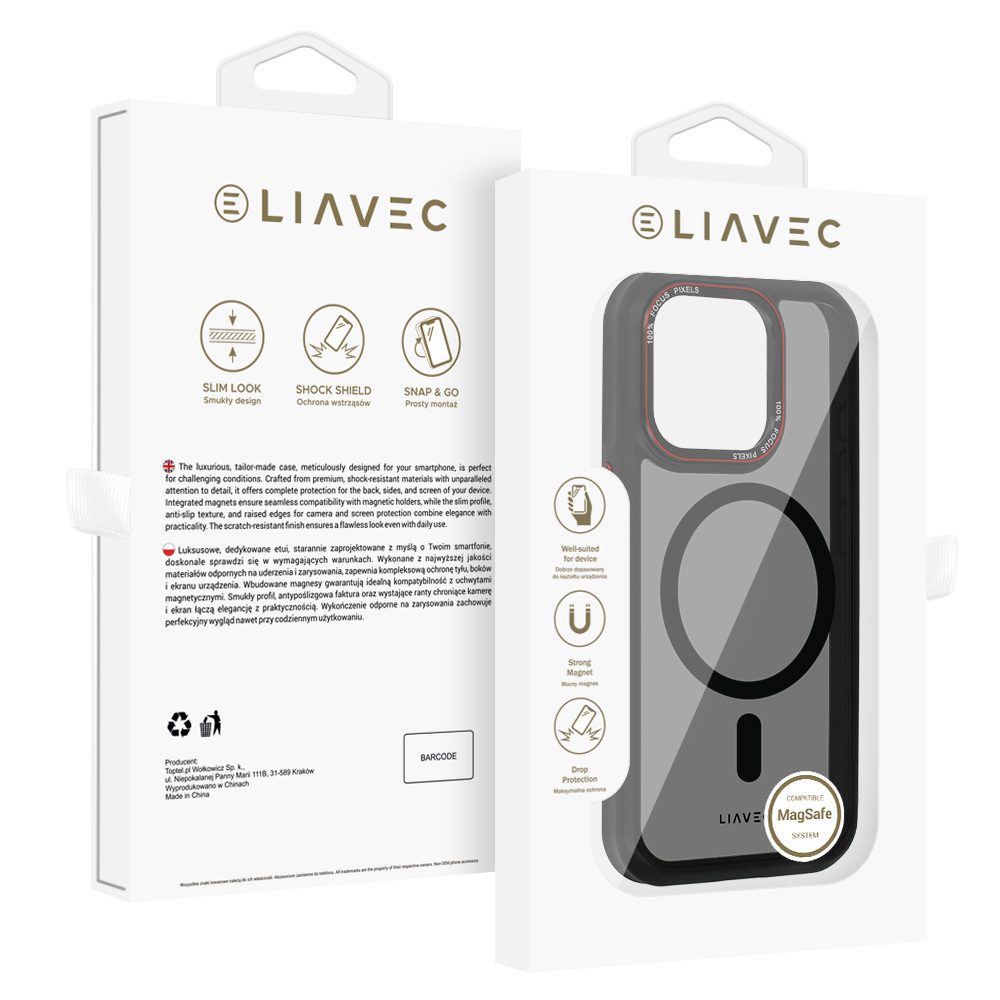 product-100305 Liavec Hybrid Smoke Magsafe Case for Iphone 16 Pro Max