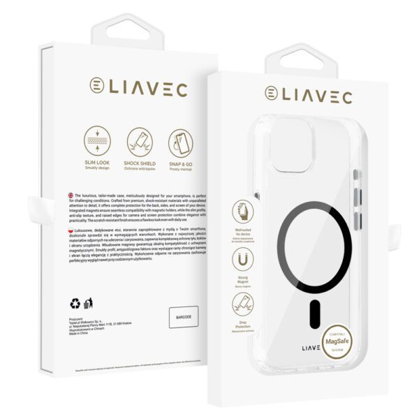 product-101028 Liavec Glossy Magsafe Clear Case do Iphone 15 black
