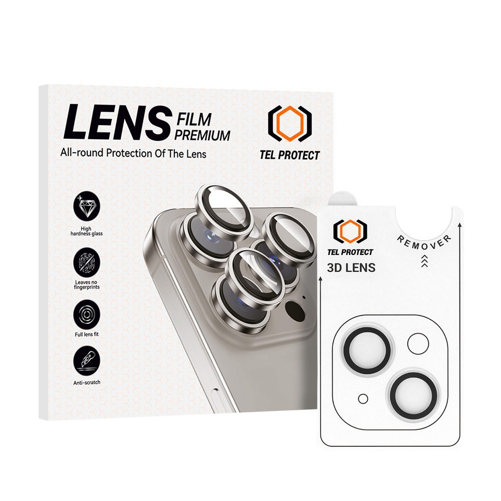 product-101252 Tempered glass Tel Protect 3D Lens on camera for Iphone 14/14 Plus/16e transparent (lens 2 pieces)