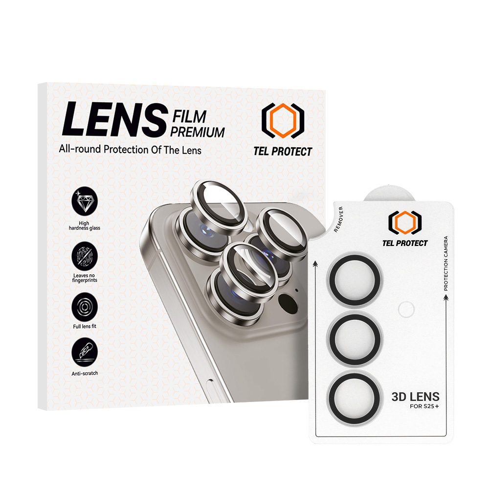 product-101266 Tempered glass Tel Protect 3D Lens on camera for Samsung Galaxy S25 transparent (lens 3 pieces)