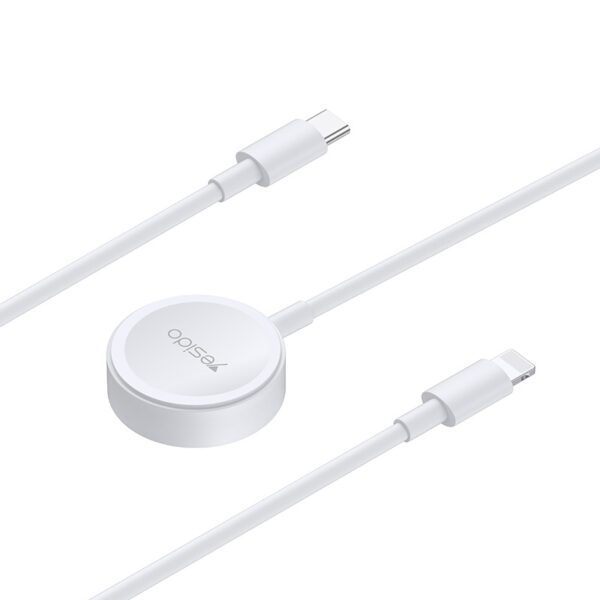Yesido Induction charger CA113 for Apple Watch smartwatch with Type C to Lightning cable white