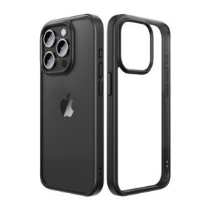 Rock Guard Series Magnetic Case for Iphone 15 transparent-black