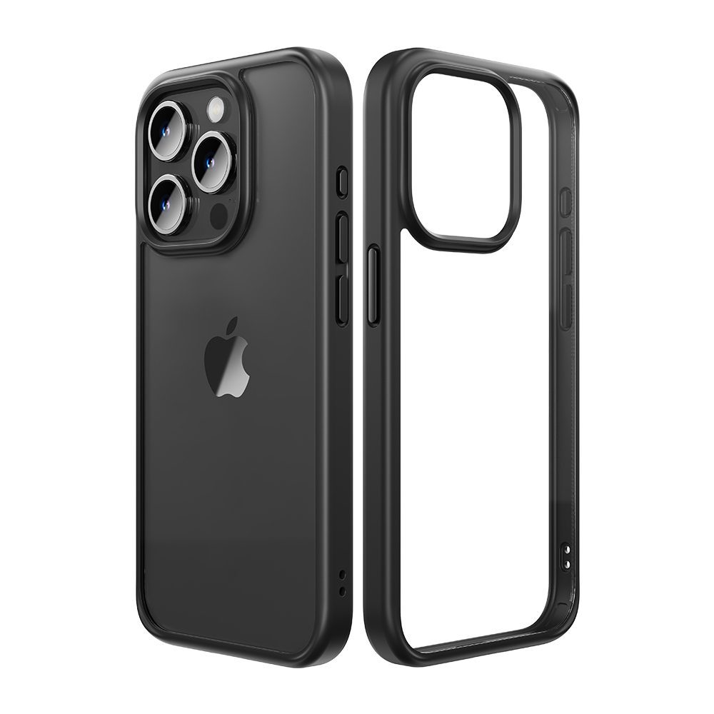 Rock Guard Series Magnetic Case for Iphone 15 transparent-black