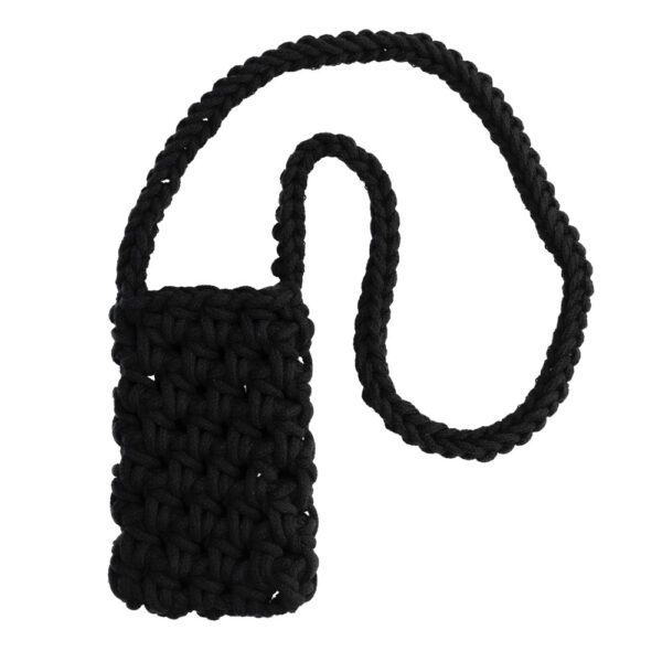 Knitted bag for phone design 1 black