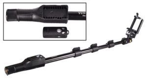 Selfie Stick - PROFESSIONAL - with Detachable Bluetooth Remote Control in handle - Type 5 BLACK