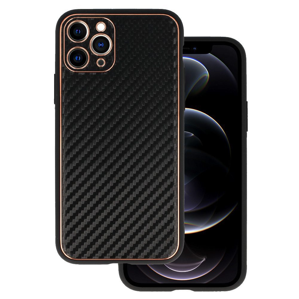 product-67449 TEL PROTECT Leather Carbon Case for Iphone 11 Pro Black