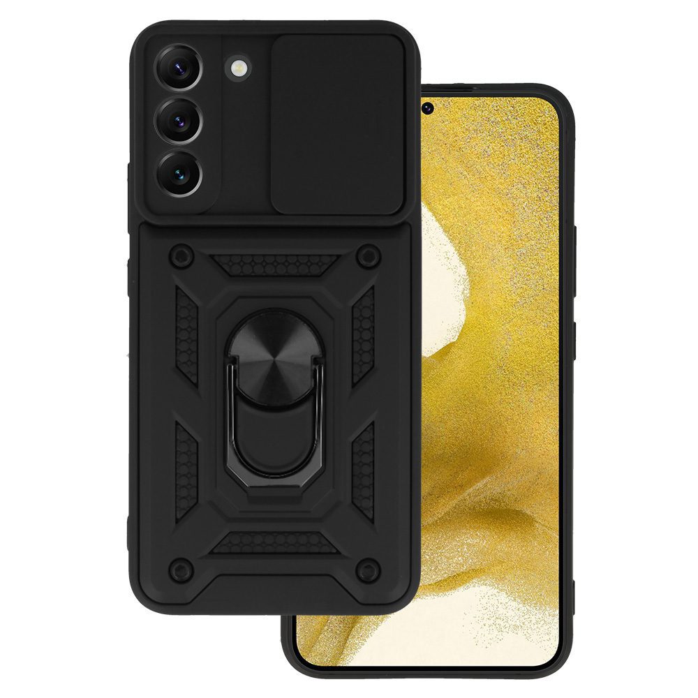 Slide Camera Armor Case for Samsung Galaxy S22 Plus Black
