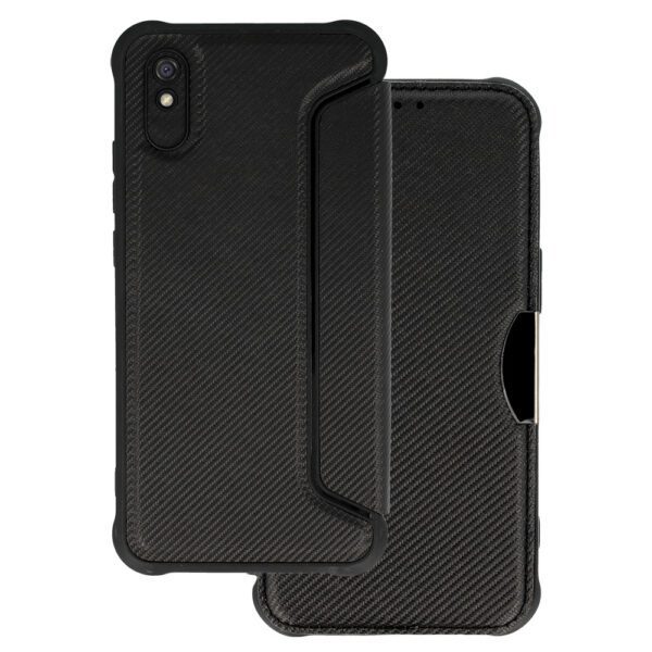 Razor Carbon Book Case for Xiaomi Redmi 9A black