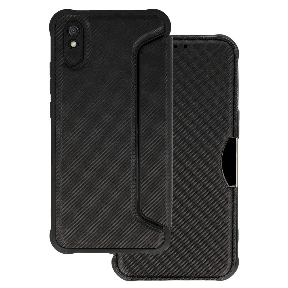 Razor Carbon Book Case for Xiaomi Redmi 9A black