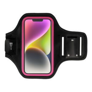 Armband SLIM Type 2 Case for Iphone 13/13Pro/14/14 Pro/15/15Pro/16/16 Pro/Samsung S21/S22/S23/S24 (5,5 Inches) Black-pink