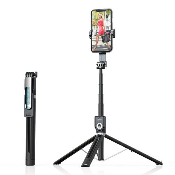 product-88757 Selfie Stick - with detachable bluetooth remote control and tripod - P81 1,6 metres BLACK