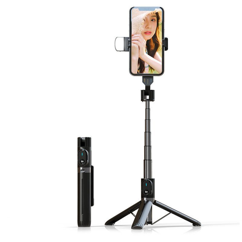 product-88759 Selfie Stick - with detachable bluetooth remote control, tripod and LED light - P90D BLACK