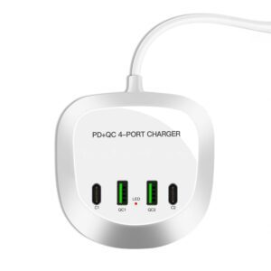 Travel charger T3P+ - 2xType C + 2xUSB - QC + PD 40W white