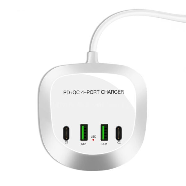 product-90842 Travel charger T3P+ - 2xType C + 2xUSB - QC + PD 40W white