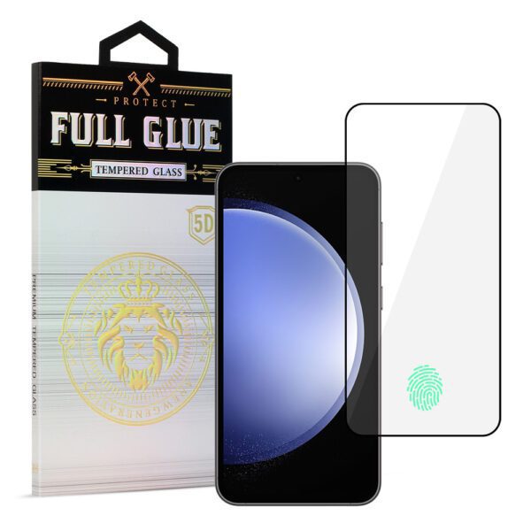 Tempered Glass HARD Full Glue 5D for SAMSUNG GALAXY S23 BLACK (with fingerprint unlock)