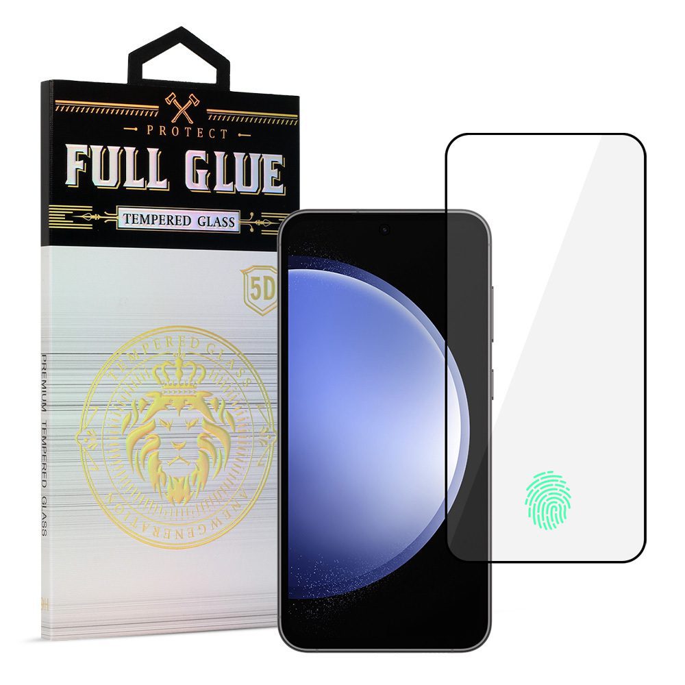 Tempered Glass HARD Full Glue 5D for SAMSUNG GALAXY S23 PLUS BLACK (with fingerprint unlock)