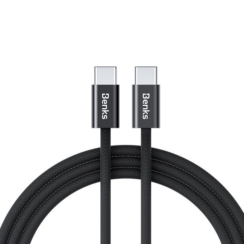 Benks Cable D46 braided - Type C to Type C - PD 60W 3A 2 metres black