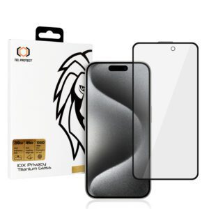 Tempered glass Tel Protect 10X Privacy Titanium for Iphone 16 Pro Max