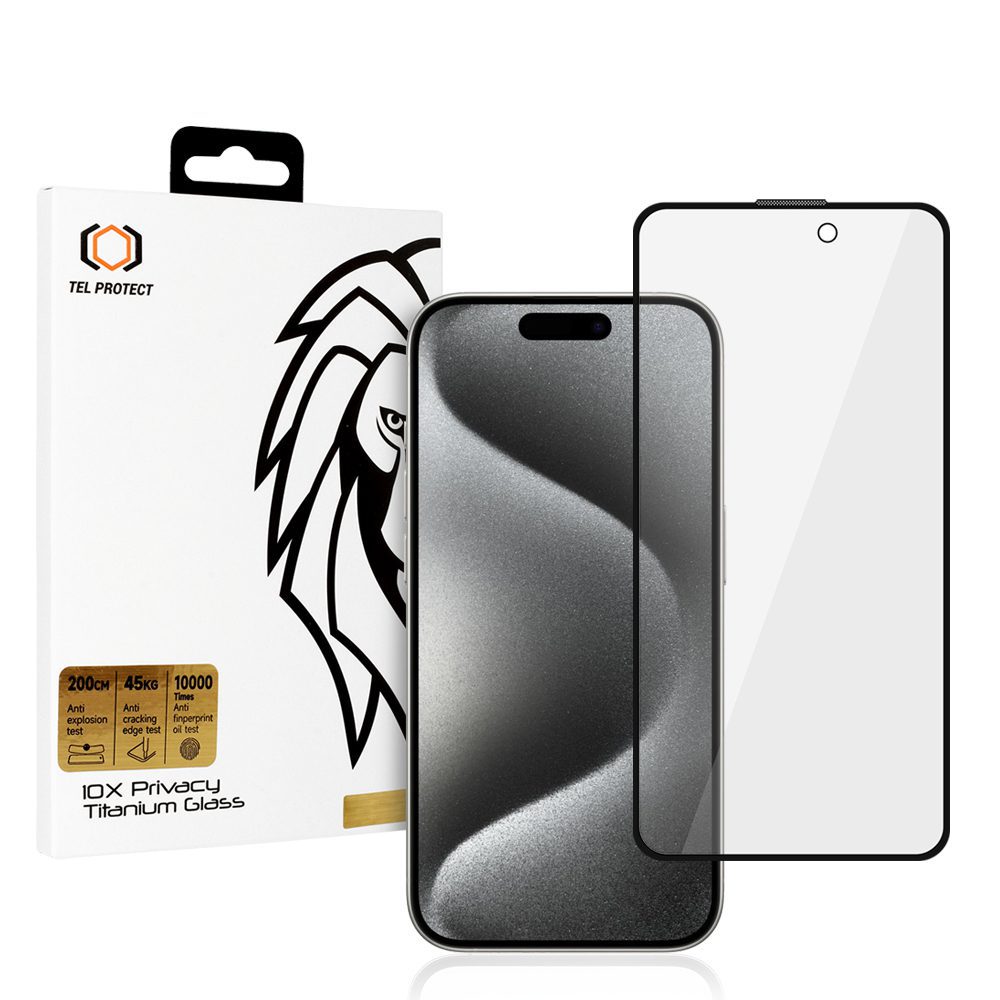 product-97617 Tempered glass Tel Protect 10X Privacy Titanium for Iphone 16 Pro Max