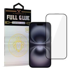 product-97642 Tempered Glass HARD Full Glue 5D for IPHONE 16 PLUS BLACK