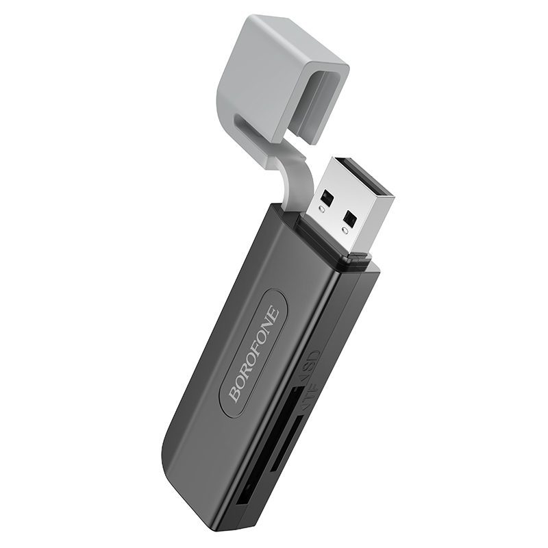 product-97700 Borofone Card reader DH9 Wisdom 2 in 1 - USB 3.0 to SD + micro SD - black-grey