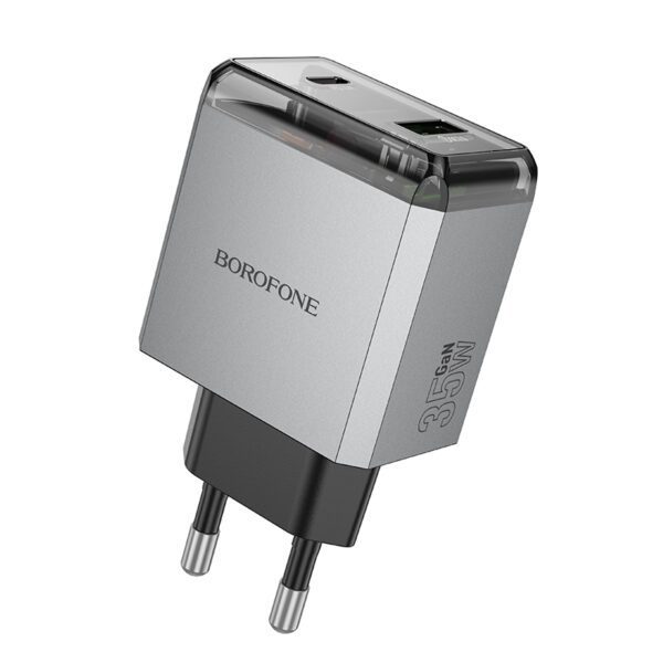 product-97738 Borofone Wall charger BN20 Lena - USB + Type C - PD 35W grey