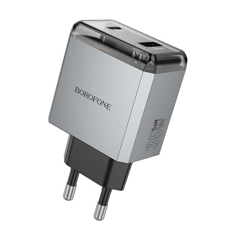 product-97738 Borofone Wall charger BN20 Lena - USB + Type C - PD 35W grey