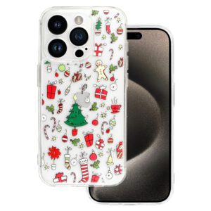 TEL PROTECT Christmas Clear Case for Iphone 16 Pro Max Design 2
