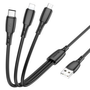 Borofone Cable BX71 3 in 1 - USB to Type C, Micro USB, Lightning - 2A 1 metre black