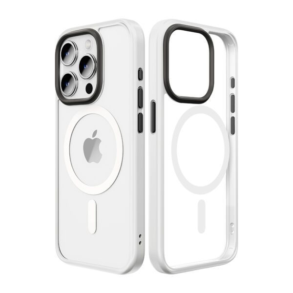 Rock Guard Series Magnetic Case for Iphone 15 transparent-white