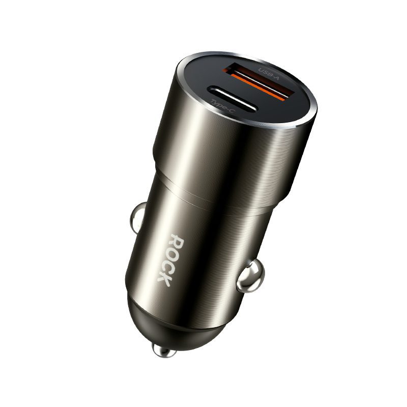 product-99662 Rock Car charger H20 - USB + Type C - 15W 3A dark grey