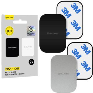 Blavec Metal plate for magnetic holder BM-02 set of 2 pieces rectangle (40x58mm) black and silver