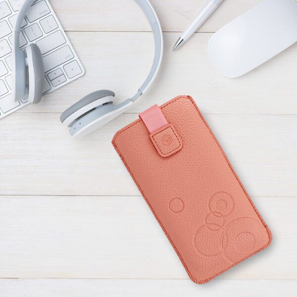 toptel_photo (2) WONDER Deko Pouch Case (Size L) for Iphone 13 Mini/12 Mini/SE 2020/2022/7/8 peach