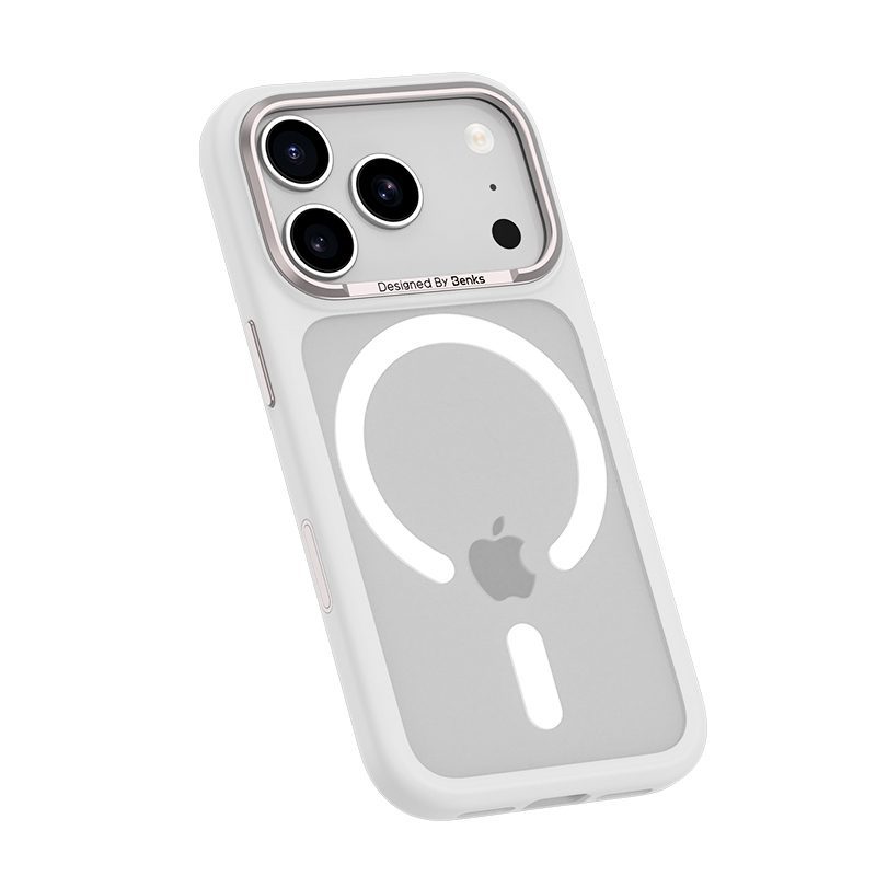foto_add-327257 Benks Magnetic Mist Case Metal Frame (0070) for Iphone 17 Pro Max white (Camera Control Button)