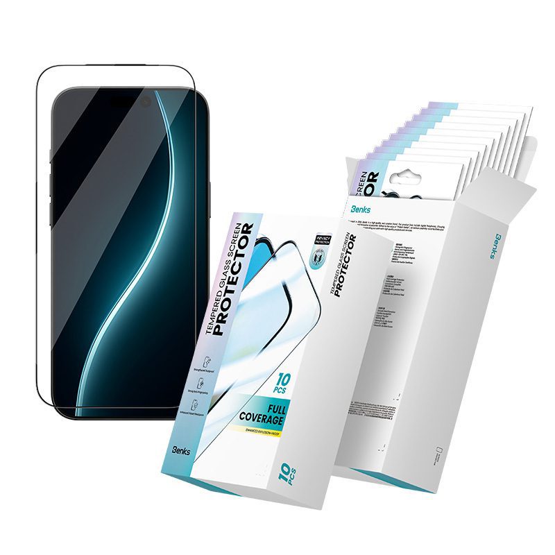 Benks Tempered glass Air Shield HD (T067) for Iphone 17/16 Pro black - 10 pieces